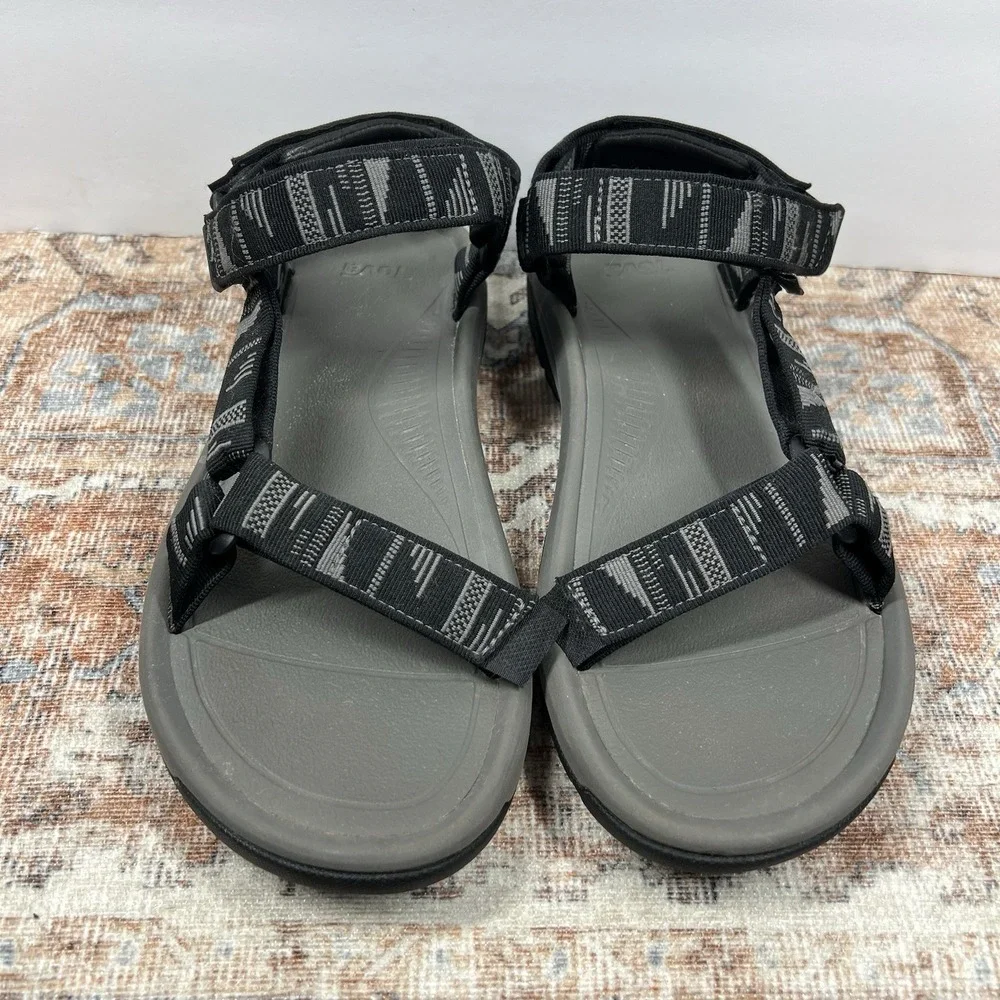 Teva Hurricane XLT2 Sandals Mens 10 Black Gray Hook Loop Hiking‎ Quick Dry